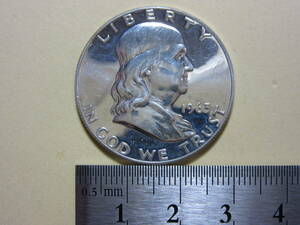 ５、アメリカ　HALF　DOLLAR銀貨　１９６３年　プルーフ　１２，６４ｇ