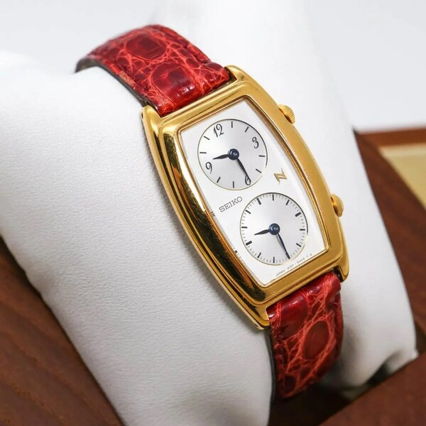 ◆稼働 SEIKO ノイエ 腕時計 トノー レディース デュアルタイム v