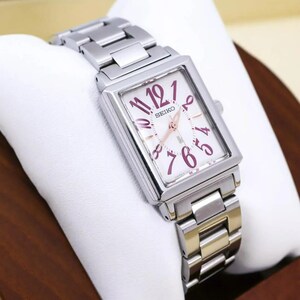 ◆稼働 SEIKO Lukia 腕時計 スクエア レディース 新品電池 n