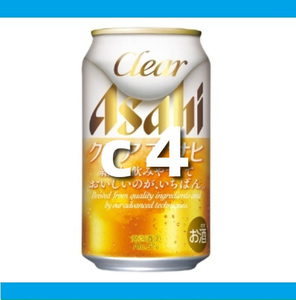 クリアアサヒ350ml×4　ローソン　#c