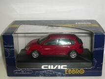 ☆1/43 EBBRO HONDA CIVIC 赤_画像1