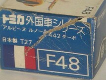 トミカ 外国車シリーズ F-48 アルビーヌ ルノーA 442 ターボ 黄(日本製) 箱傷み有_画像3