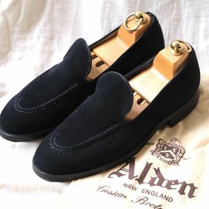  прекрасный товар Alden× Barneys New York специальный заказ замша Van p Loafer чёрный 6D