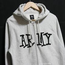 トレンド【Stussy】ARMY 刺繍/ジップ スウェット パーカー/ステューシー_画像3