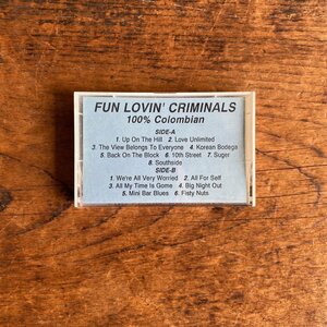 希少! レア! プロモ FUN LOVIN' CRIMINALS 100％ Colombia カセットテープ 非売品 ファン・ラヴィン・クリミナルズ digjunkmarket