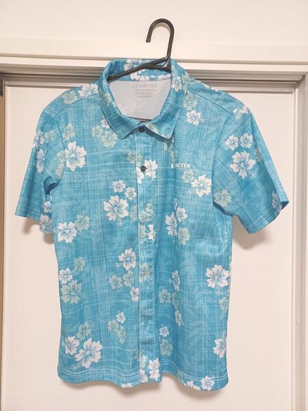 【中古美品】アロハシャツ　水色　UVカット