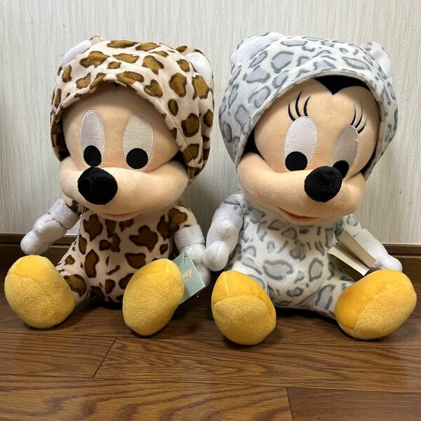 ディズニー ミッキー&ミニー ヒョウ柄 ぬいぐるみ 非売品