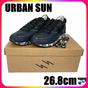 URBAN SUN アーバンサン スニーカー ART ANDRE 126 デニム カジュアル オシャレ メンズ ブラック インディゴブルー グレー EU40 イタリア製