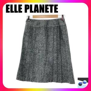 ELLE PLANETE エルプラネット スカート タイトスカート ファスナー プリーツ カジュアル おしゃれ 綺麗め 膝丈 レディース グレー