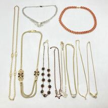 大ぶり!!■ネックレス10点おまとめ■a約249g ビジュー カラーストーン ネックレス ラインストーン necklace silver CE0_画像7