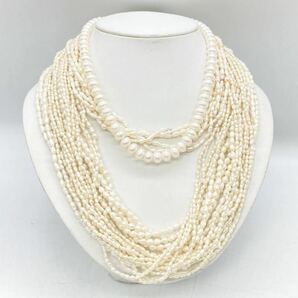 ■淡水パールネックレス5点おまとめ■a約272g 真珠 パール ケシ バロック ネックレス pearl Pearl necklace jewelry silver DA0 の画像1