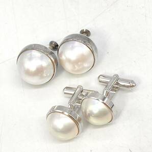 TASAKI入り!!■マベパールアクセサリー7点おまとめ■a約59g pearl 真珠 イヤリング リング ブローチ半円真珠 ジュエリー jewelry 宝石 CE0の画像4