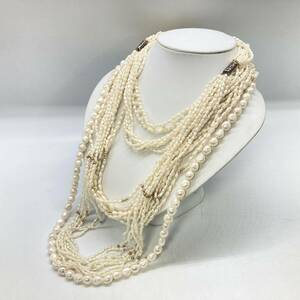 ■淡水パールネックレス5点おまとめ■a約280g 真珠 パール ケシ バロック ベビー pearl Pearl necklace jewelry silver DA0 