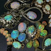 ■オパールペンダントトップ13点おまとめ■a重量約22g Opal opal pendant オパール ホワイト 遊色 accessory jewelry silver CE0 _画像1