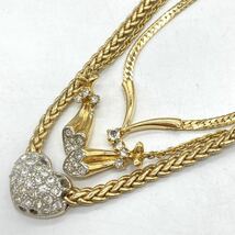 大ぶり!!■ネックレス10点おまとめ■a約249g ビジュー カラーストーン ネックレス ラインストーン necklace silver CE0_画像2