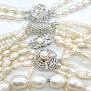 ■淡水パールネックレス5点おまとめ■a約224g 真珠 パール ケシ バロック ベビー pearl Pearl necklace jewelry silver DA0 の画像8