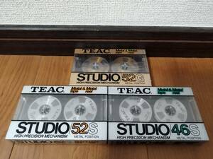 【シュリンク未開封】TEAC オープンリール カセットテープ STUDIO 52G/52S/46S 3本 メタルテープ メタルポジション ティアック 昭和レトロ