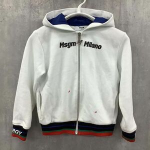 [D2733] エムエスジーエム フルジップパーカ キッズ ホワイト系 4anni MSGM / 小型便OK