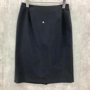 [PT13626] Prada skirt knee height pcs shape stretch navy series 42 PRADA / small size flight OK