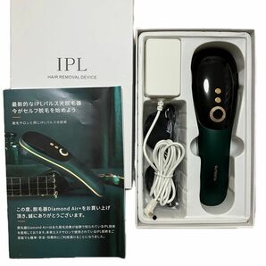 Diamond Air+ IPL光脱毛器　カートリッジ交換不要　エメラルドグリーン　保護メガネ付き　説明書あり