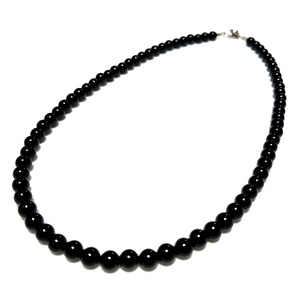 ６ミリ ブラックオニキス 黒瑪瑙 数珠 ネックレス