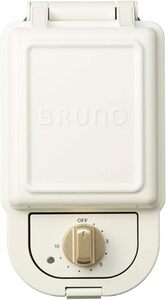 B410 アウトレット新品 BRUNO ブルーノ タイマーをセットして待つだけ！ 耳までカリッと焼ける ホットサンドメーカー シングル white 白