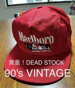 ①貴重！DEAD STOCK 90's MARLBORO cap キャップ　マルボロ　帽子 ヴィンテージ タバコ　企業