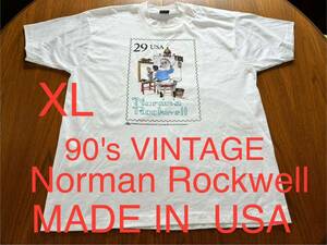 90's VINTAGE Norman Rockwell Tシャツ　アート　ヴィンテージ ノーマンロックウェル　アメリカ製　MADE IN USA シングルステッチ