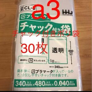 チャック付きポリ袋　a3 30