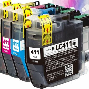 LC411-4PK 全ロット番号対応 brother ブラザー 純正互換インクカートリッジ 4色組 DCP-J926N-W/N MFC-J939DN/DWN J739DN J904N J526Nの画像1