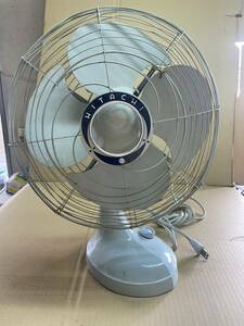  a little beautiful goods * Hitachi electric fan 30CM(121N) A.C. DESK FAN M-6033C retro antique operation is unconfirmed. junk 