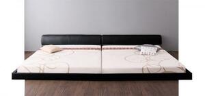  bed wide leather floor bed Serafiina premium pocket coil with mattress wide K200 frame : black mattress : white 