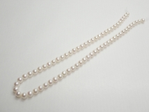 C525　パール ネックレス ※糸切れ　真珠　6mm　リメイクに　長さ41cm　22.6ｇ　【鑑別書付】　アクセサリー　Pearl Necklace_画像4