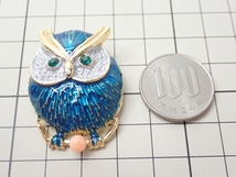 L274　ヴィンテージ　ブローチ　ふくろう　梟デザイン　エナメル　アクセサリー　Vintage　Brooch_画像8