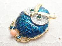 L274　ヴィンテージ　ブローチ　ふくろう　梟デザイン　エナメル　アクセサリー　Vintage　Brooch_画像2