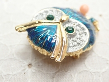 L274　ヴィンテージ　ブローチ　ふくろう　梟デザイン　エナメル　アクセサリー　Vintage　Brooch_画像4