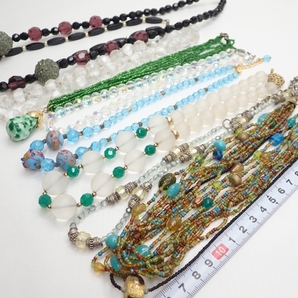 M915 ヴィンテージ ネックレス ガラス ビーズ 16点セット まとめて 大量 Vintage glass necklace 800ｇの画像6