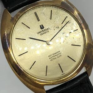 ユニバーサルジュネーブ UNIVERSAL GENEVE ギルトシャドウGILT SHADOW 566101 ゴールド文字盤 2針 自動巻き メンズ 稼働 B7の画像8