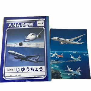 ANA学習帳、自由帳と絵葉書のセット　送料込み