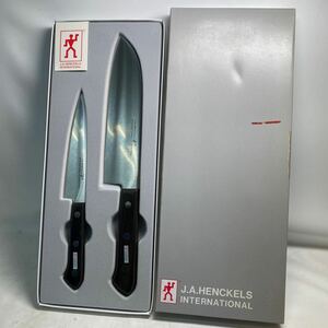 K204-013 未使用品 J.A.HENCKELS INTERNATIONAL 三徳包丁＆ペティーナイフセット 箱付き 