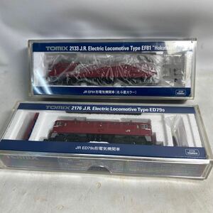 K204-080 used treatment present condition goods TOMIX N gauge 2133 JR EF81 shape electric locomotive ( Hokutosei color ) 2176 JR ED790 shape 2 point set postage 520 jpy 