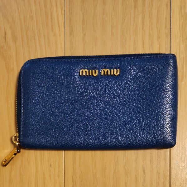 miu miu ミュウミュウ L字ファスナー カードケース モバイルケース