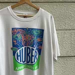 90s USA製 白 プリントTシャツ 半袖Tシャツ JERZEES ジャージーズ アメリカ製 古着 vintage ヴィンテージ XLサイズ カラフル 花火