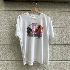 90s USA製 HERSHEY'S プリントTシャツ 半袖Tシャツ チョコレート ハーシー アメリカ製 古着 vintage ヴィンテージ Mサイズ 企業の画像2