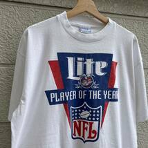 90s USA製 白 プリントTシャツ 半袖Tシャツ ALL Sport NFL Miller Lite アメリカ製 古着 vintage ヴィンテージ XLサイズ アメフト_画像4