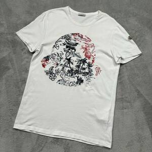 1円〜　美品　MONCLER モンクレール　マグリア刺繍ロゴ　半袖Tシャツ　ホワイト　Sサイズ　7744