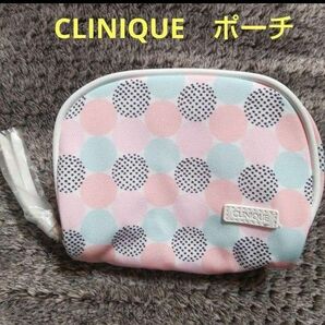 ★新品★ CLINIQUE クリニーク ポーチ 化粧ポーチ 水玉 ドット ノベルティ