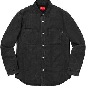 即決 Black L 送料無料 国内正規品 18AW Supreme Sherpa Lined Denim Shirt