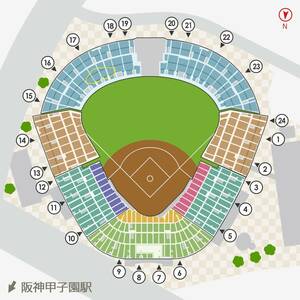 5 month 6 day ( month * festival ) 18 hour contest beginning Hanshin Tigers vs Hiroshima carp Hanshin Koshien Stadium left pair seat Family with Tigers Day