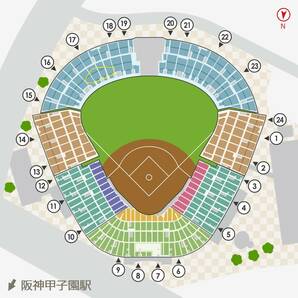 交流戦最初のカード ５月３０日（木） １８時試合開始 阪神タイガースvs北海道日本ハムファイターズ 阪神甲子園球場レフトペア席 の画像1